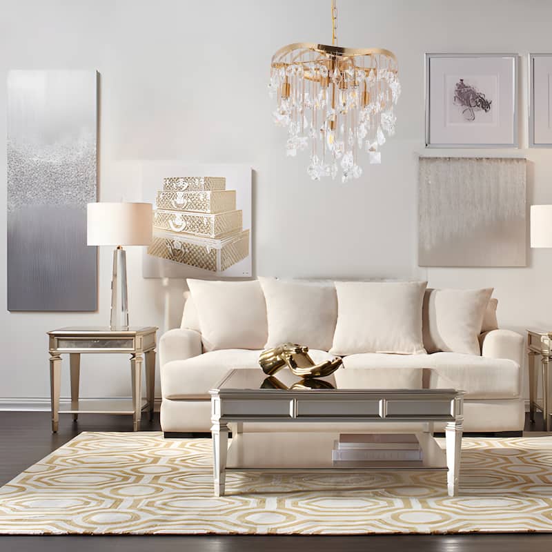 Halcyon Medium Three Tier Chandelier (Gold or Silver)