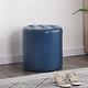preview thumbnail 41 of 60, Adeco Round Ottoman Upholstered Tufted Faux Leather Footrest