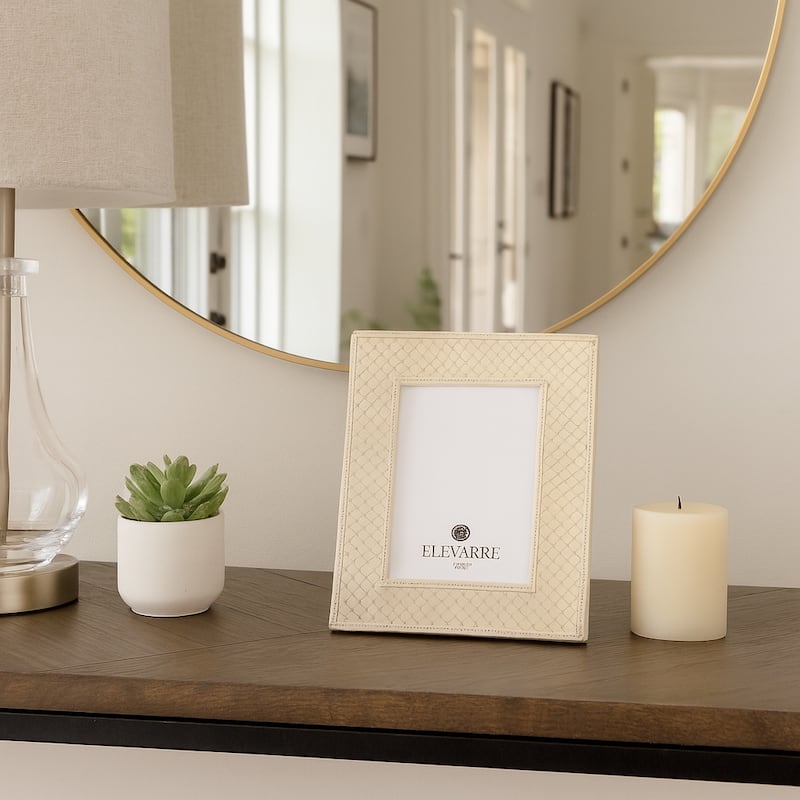 Decorative Photo Frame with Basketweave Texture for Home Decor - 6" x 1" x 8"