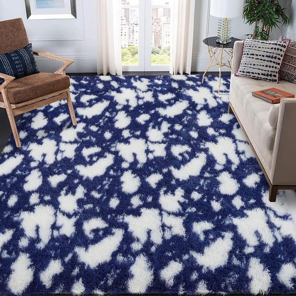Modern Abstract Area Rug for Hallways Living Room Patio Decor Blue - 2' x 3'