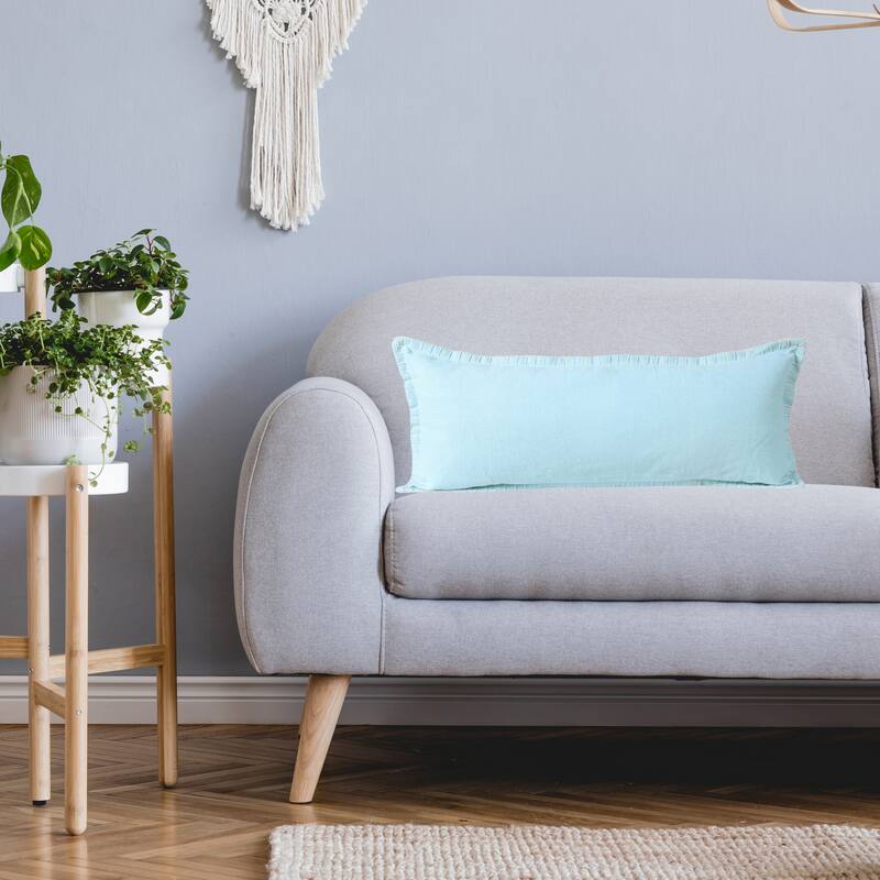 Sevita Guapo Casual Solid Stitched Edge Cotton Throw Pillow