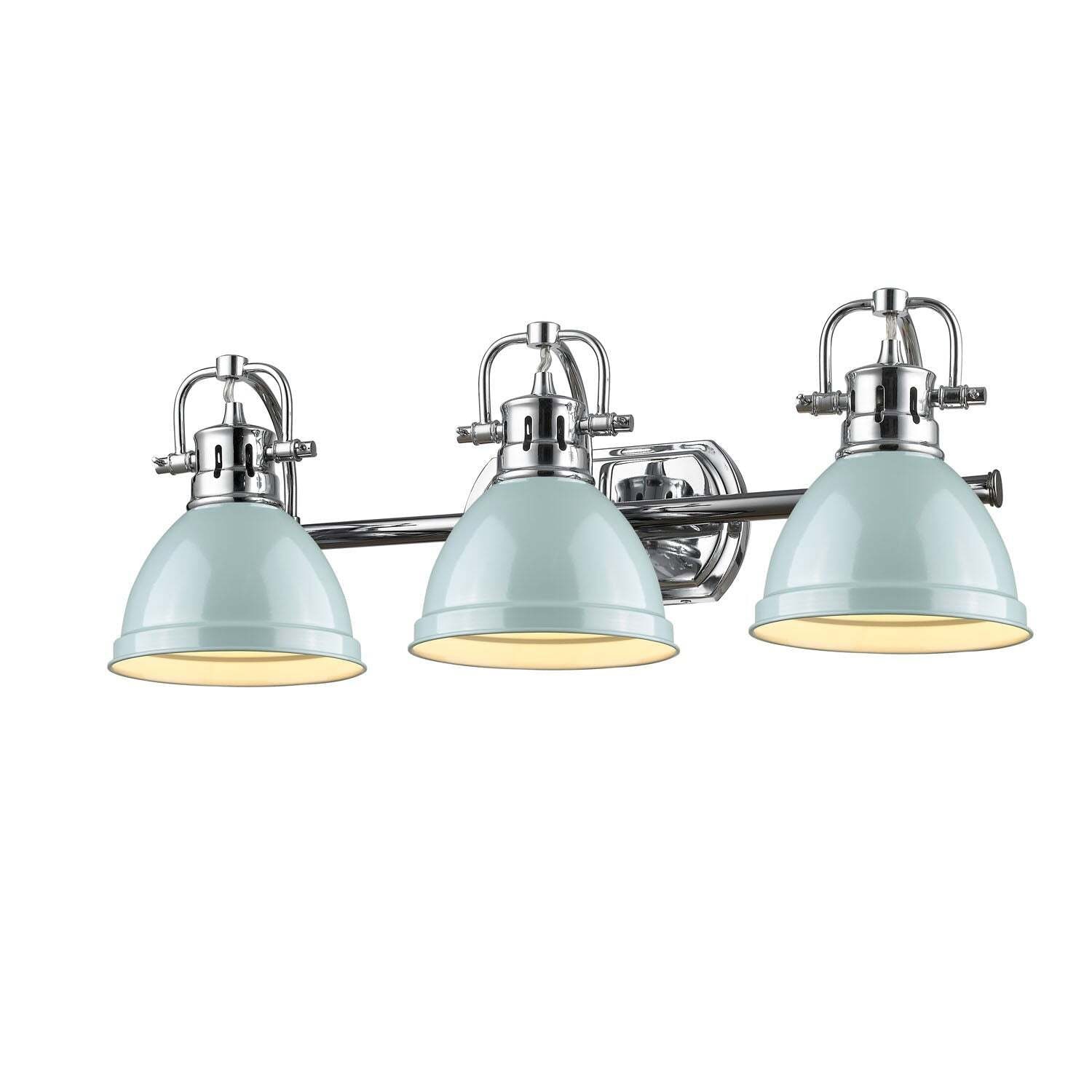 Golden Lighting Duncan 3-Light Vanity Light - Chrome - Seafoam