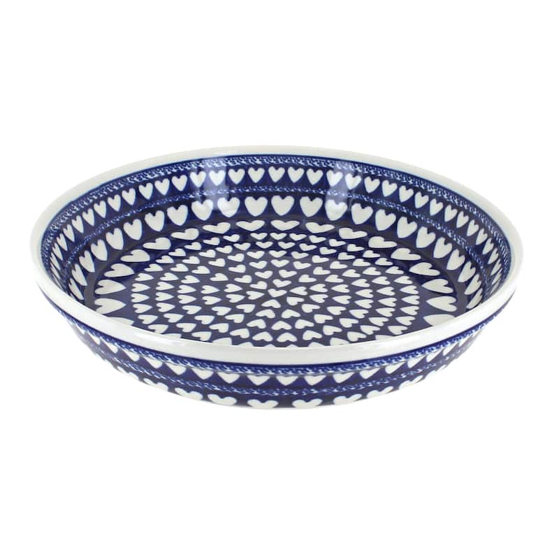 Blue Rose Polish Pottery 879 Zaklady Pie Plate - Valentina