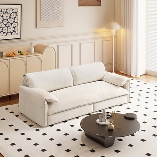 66" Queen Pull Out 3-in-1 Convertible Sleeper Sofa with Side Storage