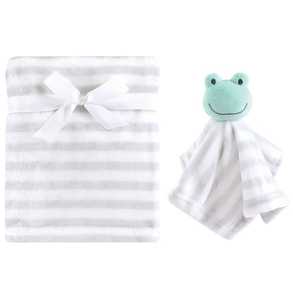 slide 1 of 1, Hudson Baby Infant Plush Blanket with Security Blanket, Gray, One Size - Gray - One Size One Size - Gray