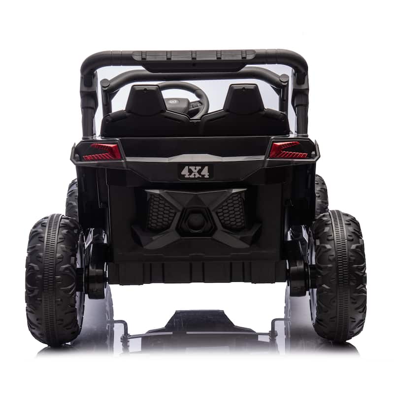 Electric Vehicle for Kids with Parent Remote Control, Black Ride on Car with Seat Belt, Off-Road Vehicle with Battery Indicator