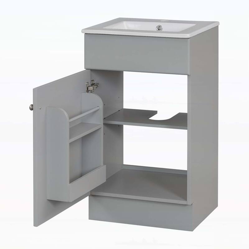 Freestanding Vanity Set with Door Shelf and Adjustable Shelf
