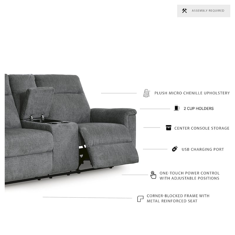 Signature Design by Ashley Barnsana Power Reclining Loveseat with Console