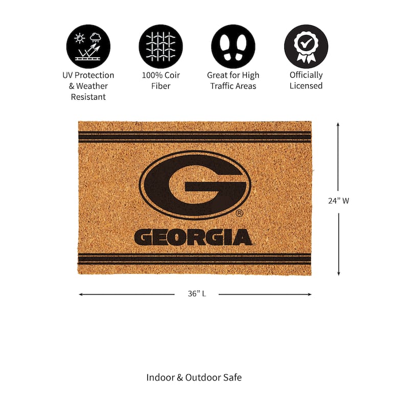 University of Georgia Monochrome Indoor/Outdoor Coir Door Mat