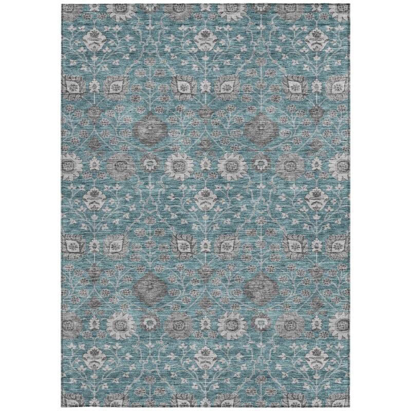 HomeRoots Floral Transitional Rectangle Outdoor Rug