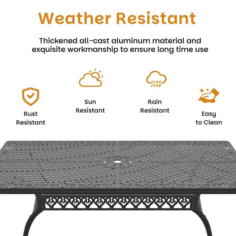 Traditions 7-Piece Patio Outdoor Dining Set with 6 Dining Chairs and Rectangular Dining Table, Rust Free