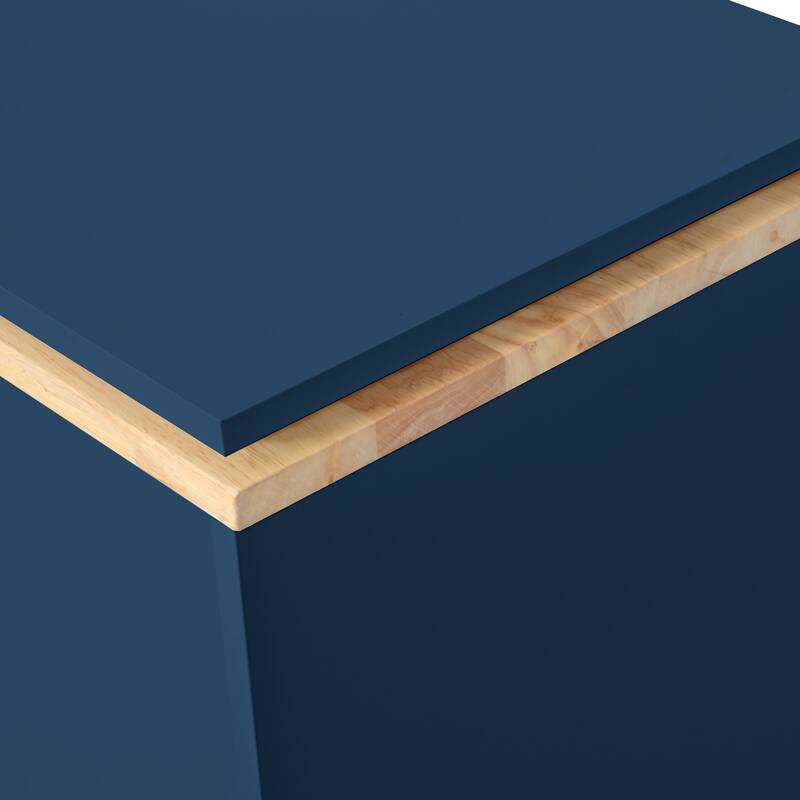 73.5'' Rubberwood Kitchen Island with LED Lights, Extended Table, Power Outlets and 2 Fluted Glass Doors