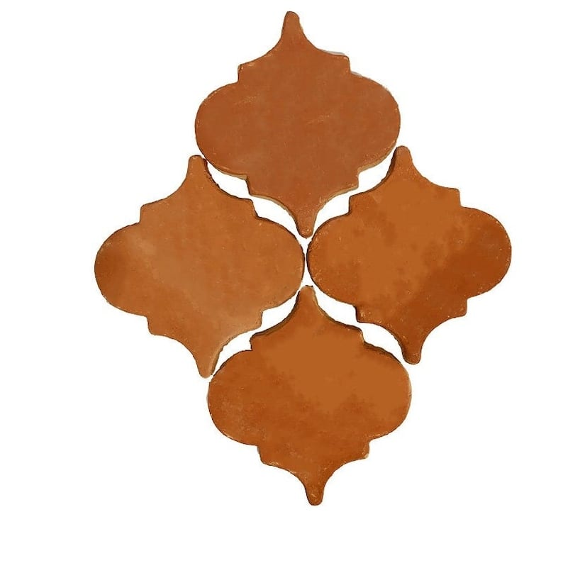 Natural Terracotta Arabesque, 9"x9.5" tile
