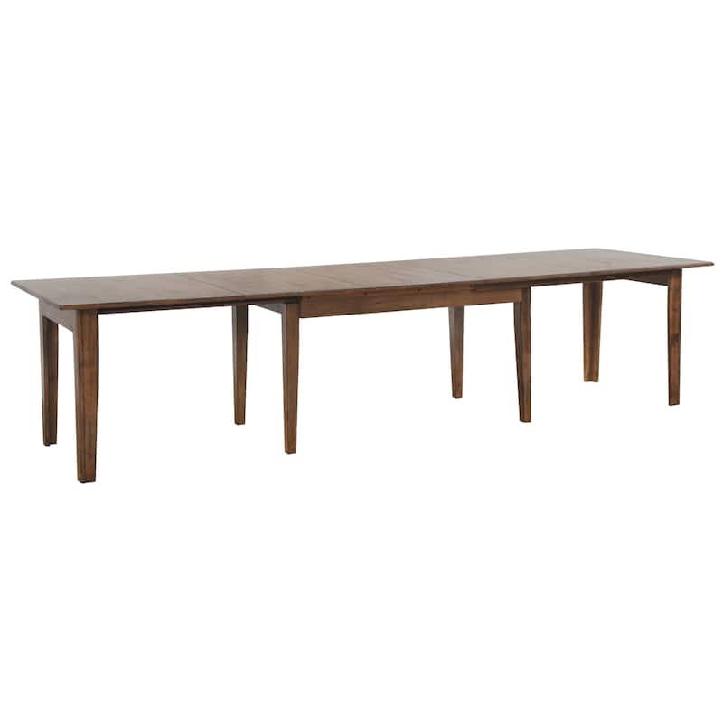 Extendable Dining Table - Seats 12, Rectangular Table, Large Dining Room, Amish Brown Finish - 134
