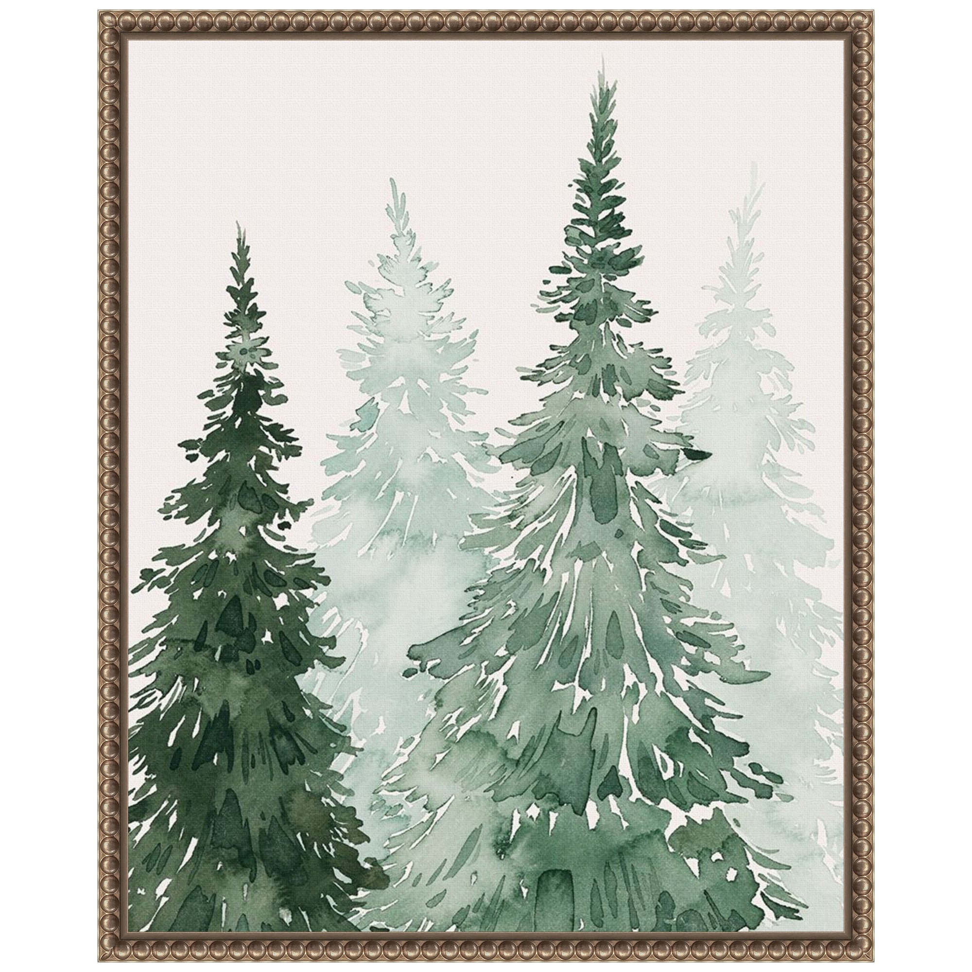 Winter Washed Coppice II by Grace Popp Framed Canvas Wall Art - Sylvie Beaded Bronze
