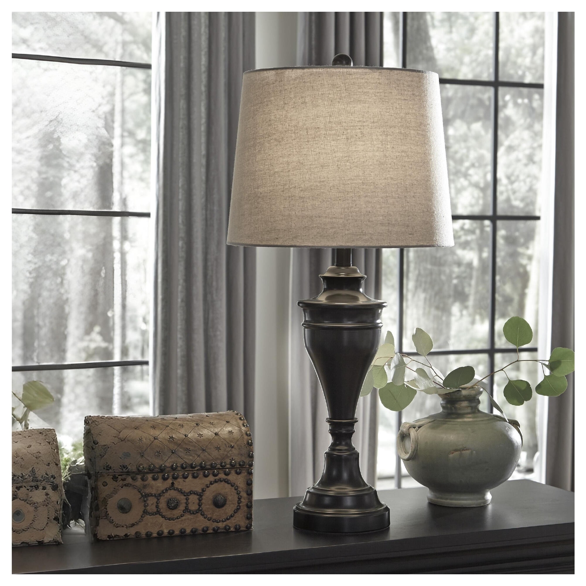 Signature Design by Ashley Darlita Bronze Metal Table Lamps