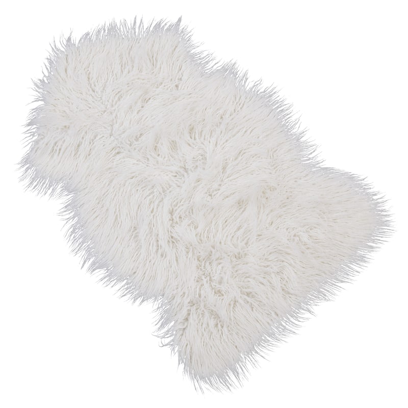 Soft Faux Mongolian Fur Rug - 24"x35"