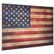 preview thumbnail 10 of 26, American Flag Print on Solid Fir Wood Plank Wall Art