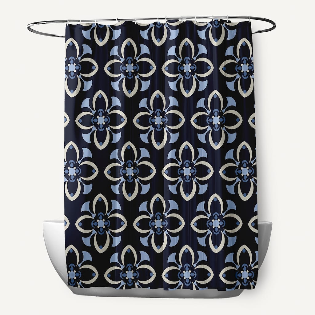 Geometric Floral Pattern Shower Curtain