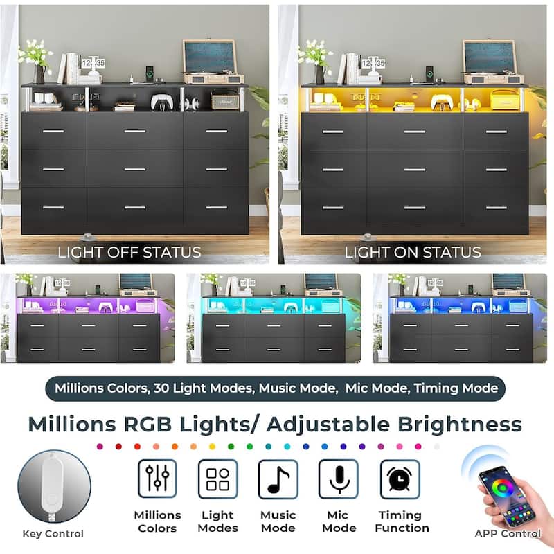 Dresser Bedroom Drawers Dressers Chests of Drawers Charging Station