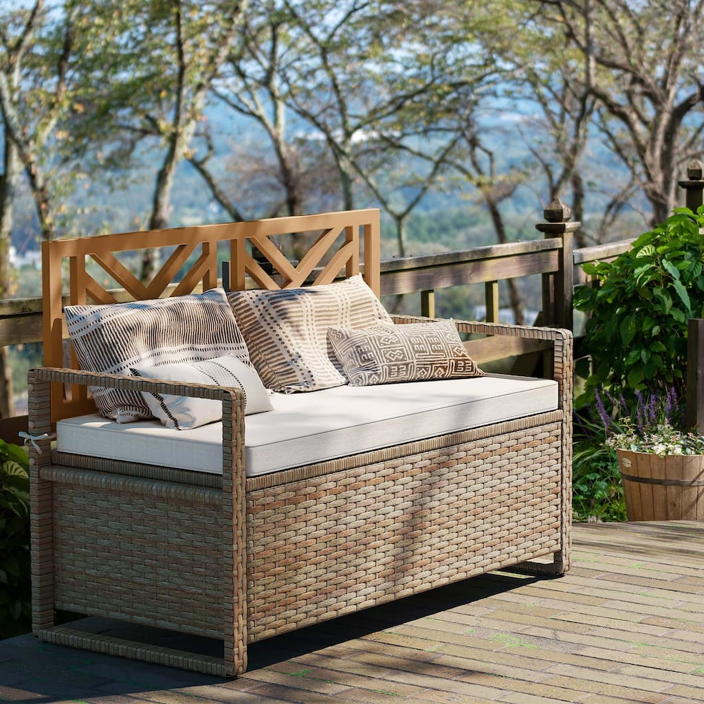 Moasis 70 Gallon Outdoor Storage Bench for Cushions Pool Storage and Garden Tools