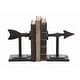 preview thumbnail 1 of 27, Arrow Shaped Cast Iron Bookends Bronze