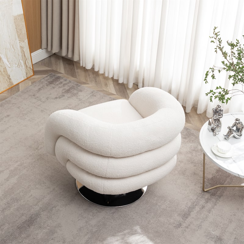 Modern Swivel Teddy Upholstered Sofa Chair