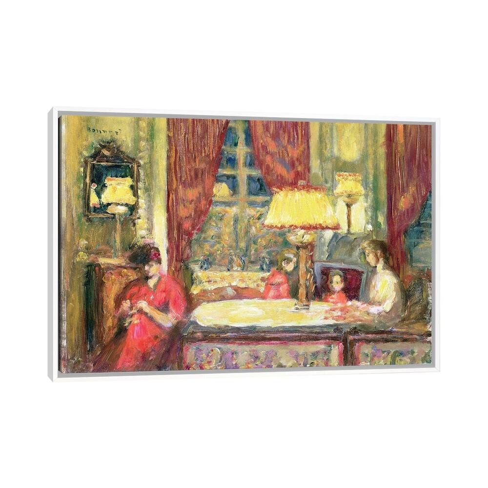iCanvas "Lamp-Lit Interior With Figures" by Pierre Bonnard Framed