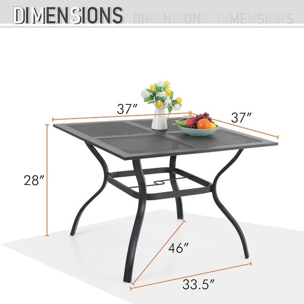 5-Piece Patio Metal Dining Set with 4 Armrest Chairs and Steel Frame ...