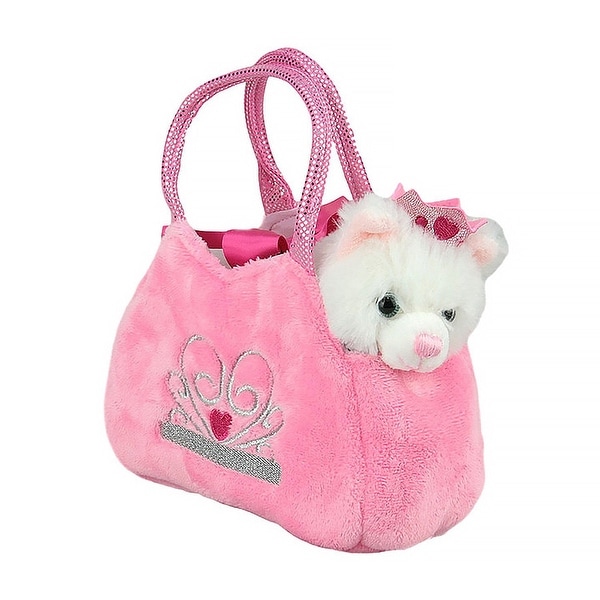 aurora world fancy pals plush princess kitten purse pet carrier