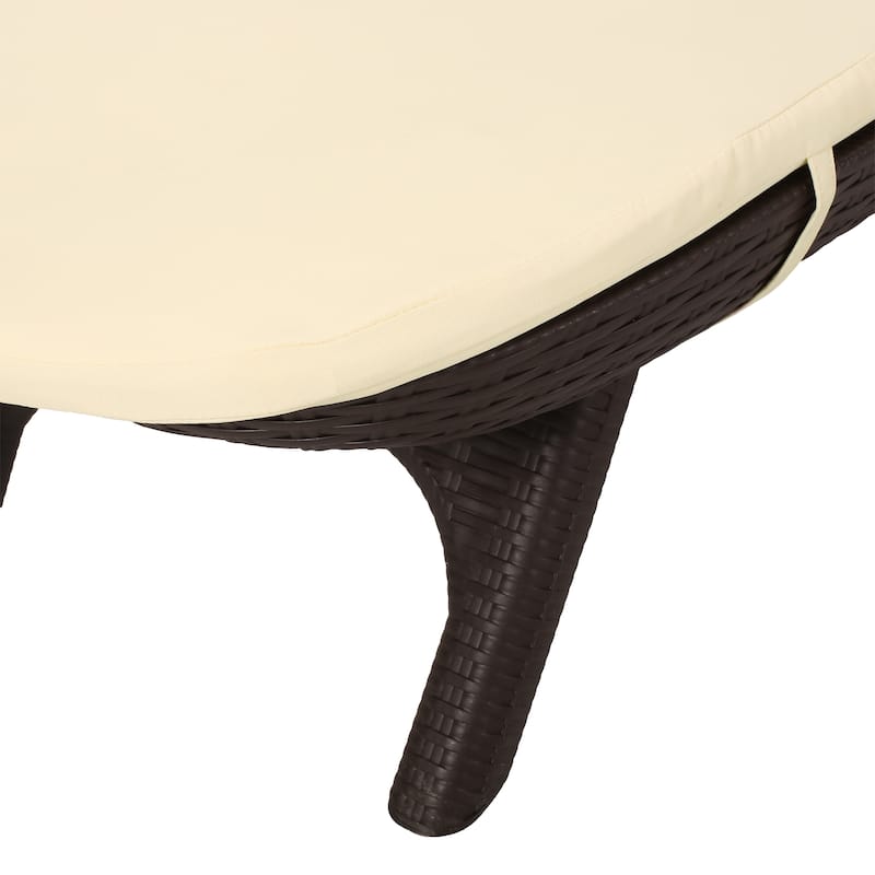 Outdoor Chaise Lounge Chair Ergonomic Armchair with Cushion for Poolside Patio Garden