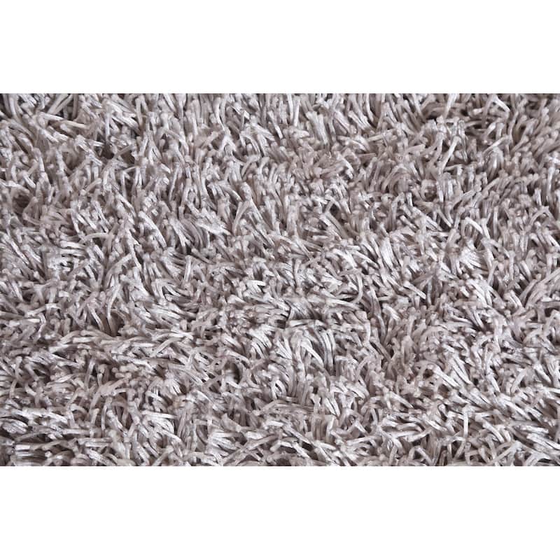 Contemporary Solid Shaggy Oriental Home Decor Rug Hand-knotted Carpet - 2'8" x 4'9"