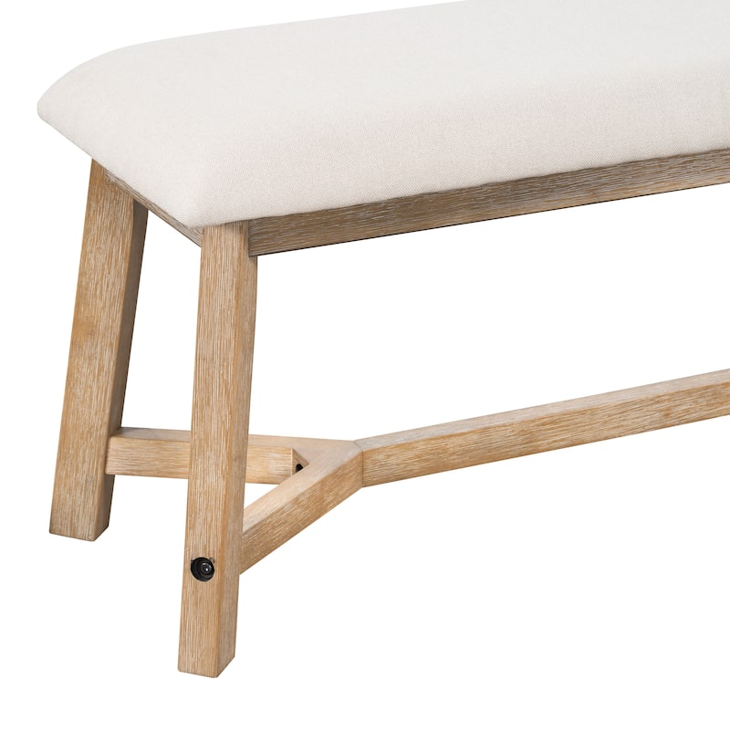 GDFStudio - Trexm Farmhouse 6-piece Dining Sets with Upholstered