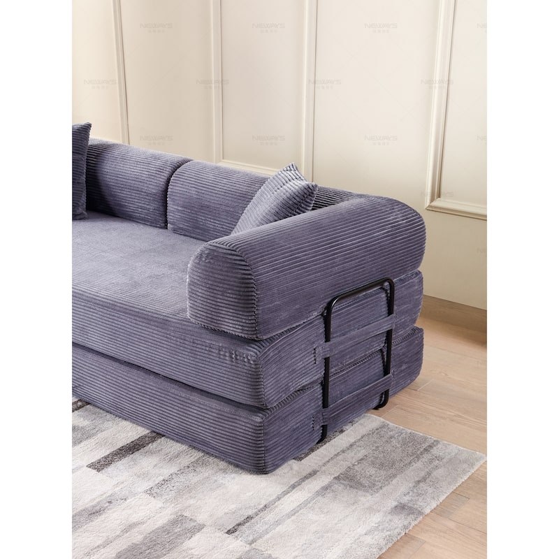 Twilight 2 - Piece Convertible Sleeper Sofa Bed, Corduroy Folding Mattress Couch with Fixed-Shape Framefor Cozy Living Spaces
