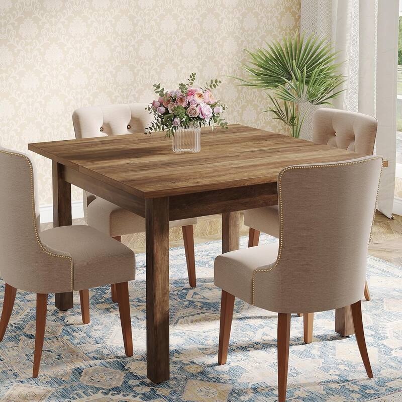 39.4 Inches Square Dining Table Solid Modern Wood Kitchen Table for Dining Room/Living Room Seats 2-4