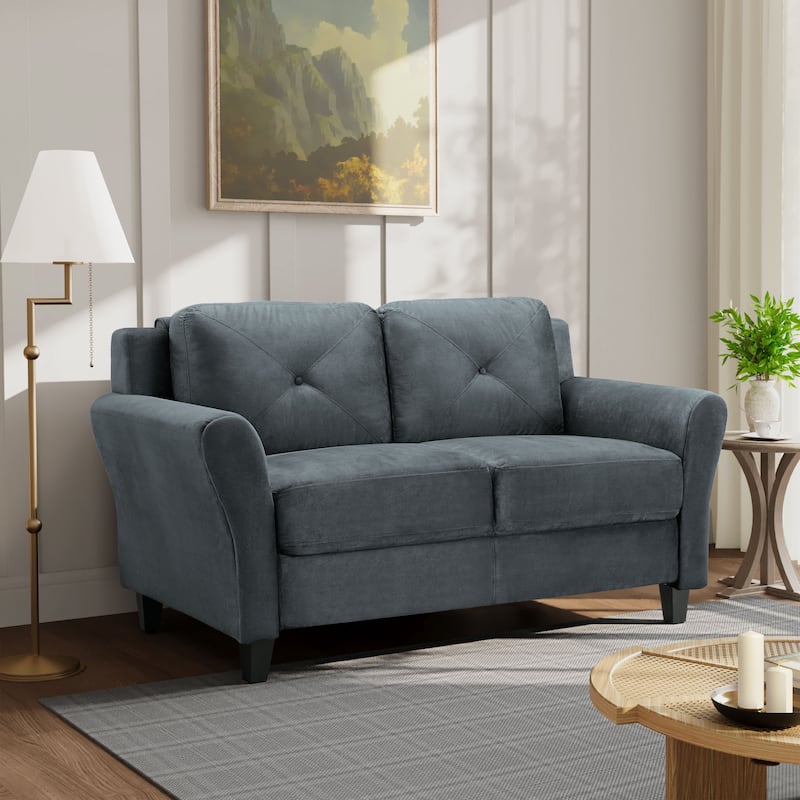 iLounge Harvard Microfiber Loveseat - Grey
