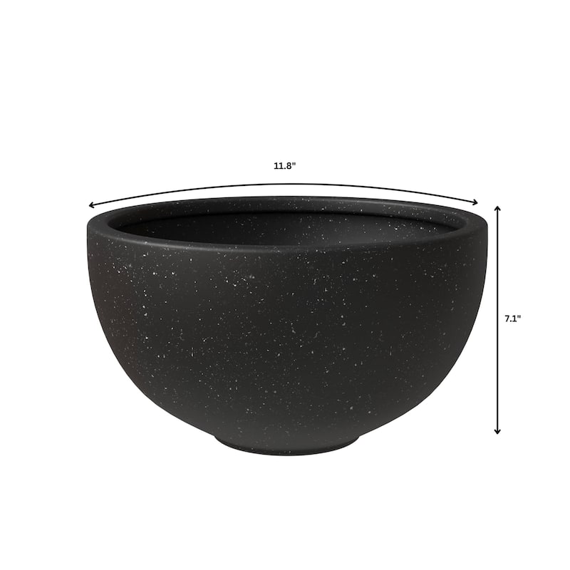 Iris Modern Minimalist Round Fiberstone and MGO Clay Planter With Drainage Holes for Indoor Outdoor Home Office Yard Patio Decor