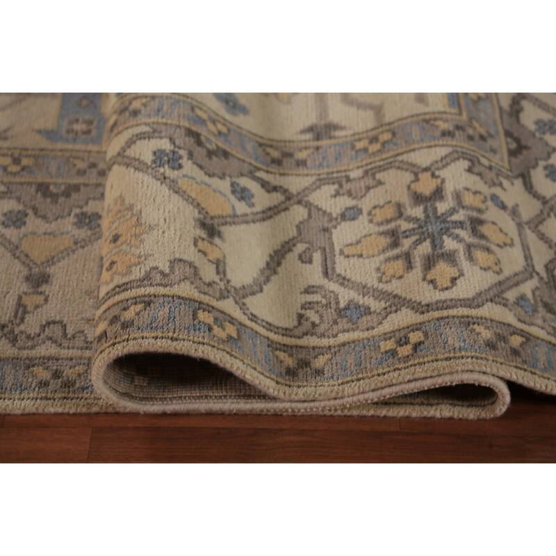 Large Oushak Indian Rug Hand-Knotted Wool Carpet - 8'2"x 15'8"