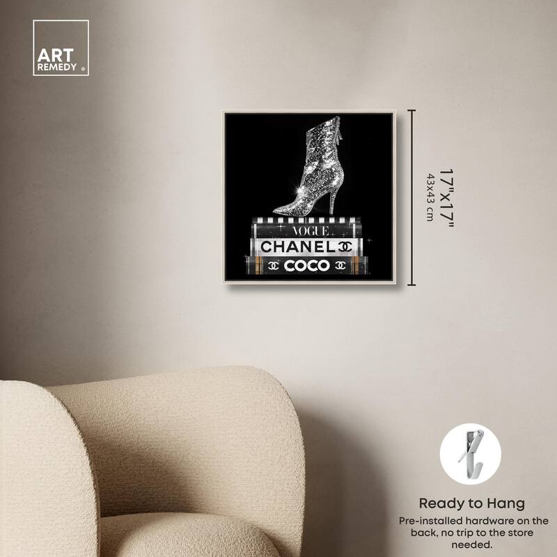 Cosmic Heel Boot and Books Canvas by Art Remedy