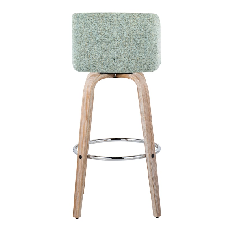 The Gray Barn Vallberga 30" Fixed-Height Bar Stool with White Washed Wood Base (Set of 2)