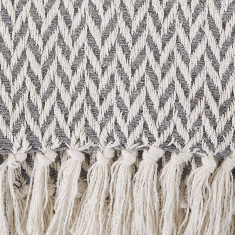Stone Handloom Chevron Throw