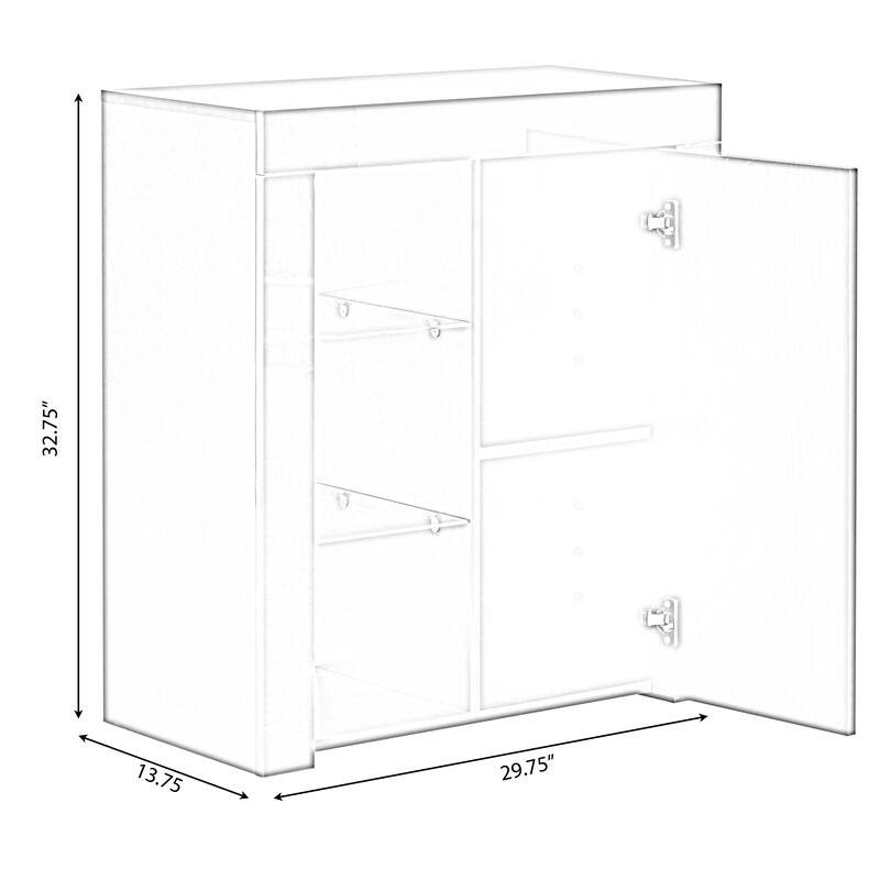 Office or Living Room Side Storage Cabinet With LED