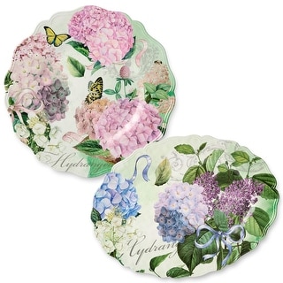 Certified International Garden Path Melamine 2pc Platter Set - 14.00"L x 14.00"W x 0.75"H