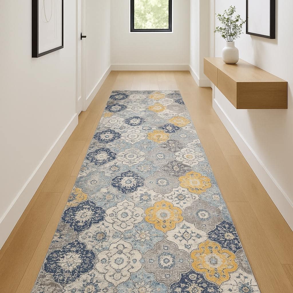 HomeRoots Abstract Modern Runner Area Rug
