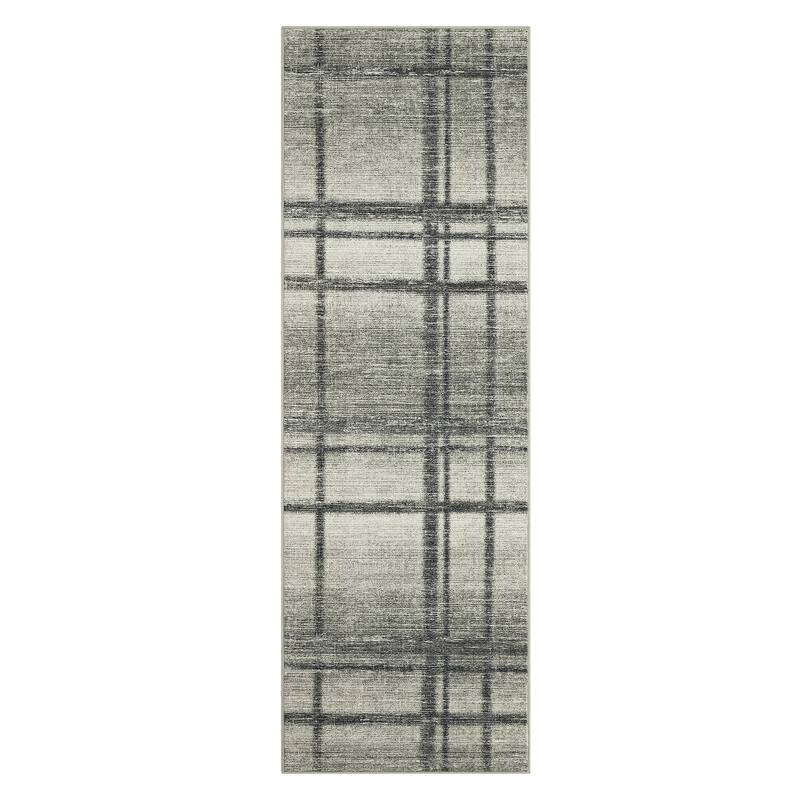 Washable Area Rug, Modern Geometric Area Rugs for Living Room Bedroom, Non-Slip Low Pile Indoor Soft Carpet