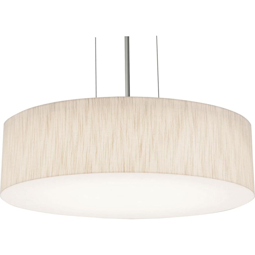 Anton 19-inch Satin Nickel LED Pendant, Jute Shade