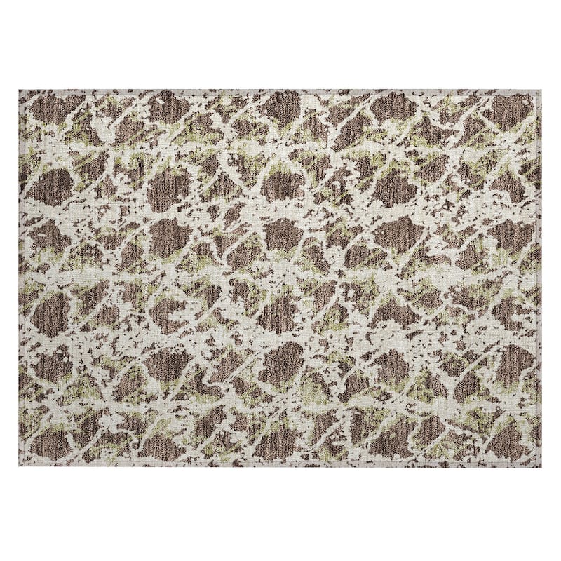 Machine Washable Indoor/ Outdoor Abstract Modern Chantille Rug