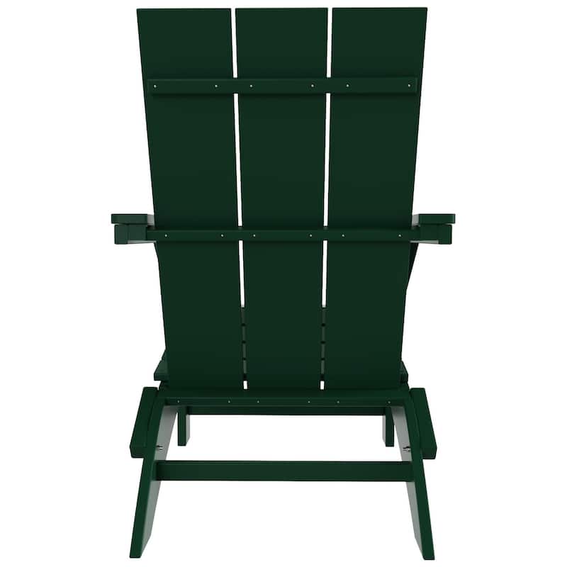 Polytrends Shoreside Modern Poly Folding Eco-Friendly All Weather Adirondack Chair (Set of 4)
