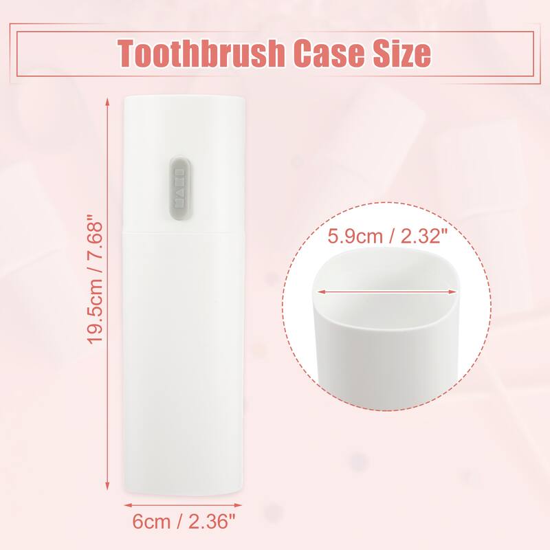 2pcs Toothbrush Travel Case Lightweight for Travel 7.68"x2.36"