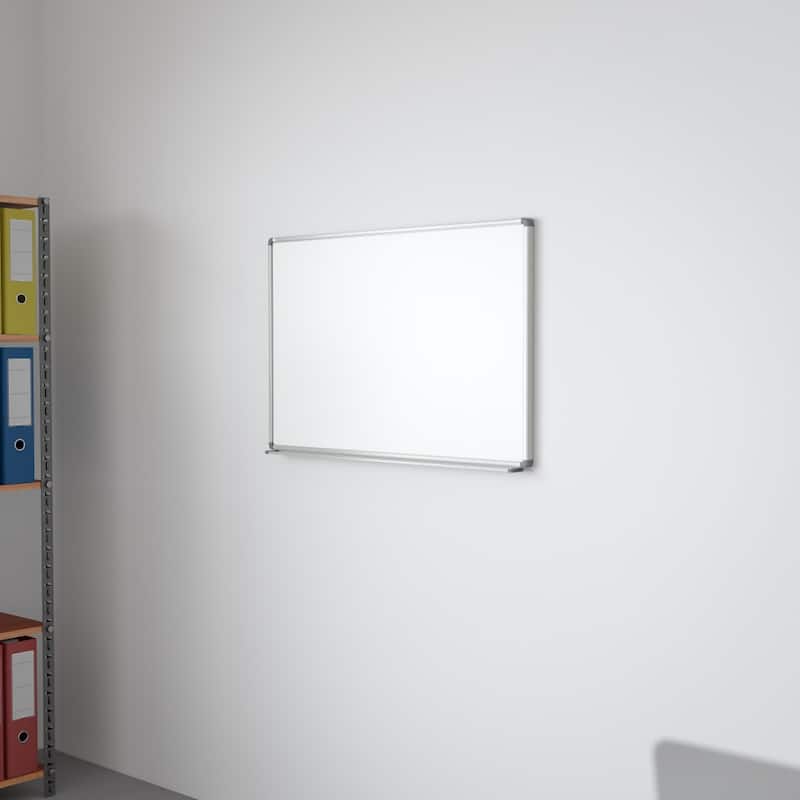 3' W x 2' H Magnetic Marker Board with Galvanized Aluminum Frame - White - Aluminum - overstock.com/bedbathandbeyond.com
